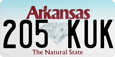 AR license plate 205KUK
