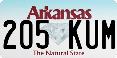 AR license plate 205KUM
