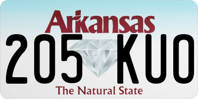 AR license plate 205KUO