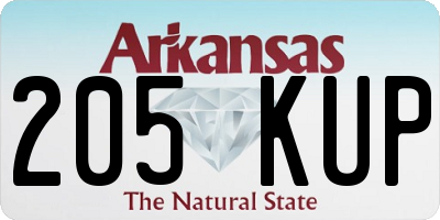 AR license plate 205KUP