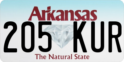 AR license plate 205KUR