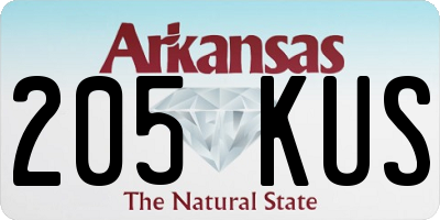 AR license plate 205KUS