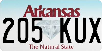 AR license plate 205KUX