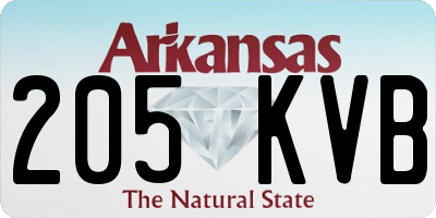AR license plate 205KVB