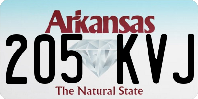 AR license plate 205KVJ