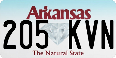 AR license plate 205KVN