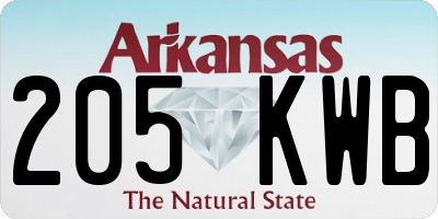 AR license plate 205KWB