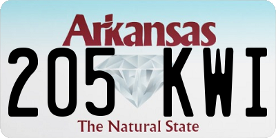 AR license plate 205KWI