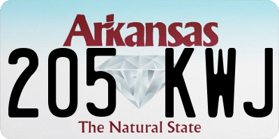 AR license plate 205KWJ