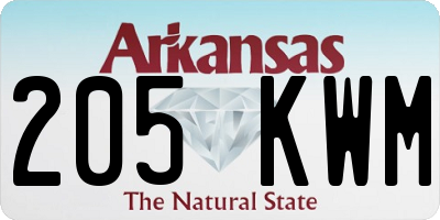 AR license plate 205KWM