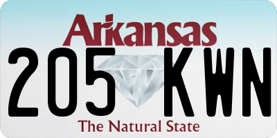 AR license plate 205KWN