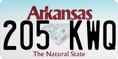 AR license plate 205KWQ