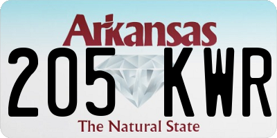 AR license plate 205KWR
