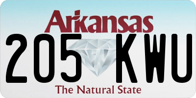 AR license plate 205KWU