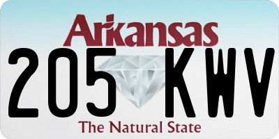 AR license plate 205KWV