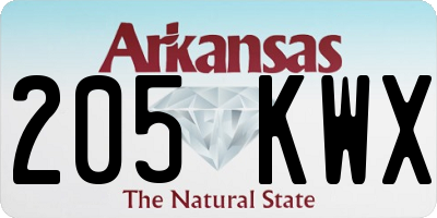 AR license plate 205KWX