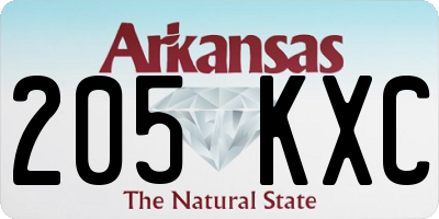AR license plate 205KXC