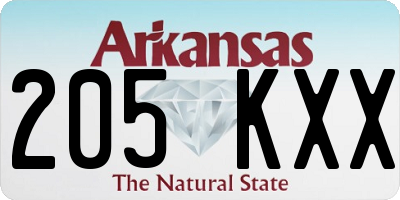 AR license plate 205KXX