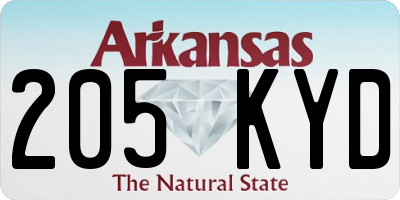 AR license plate 205KYD