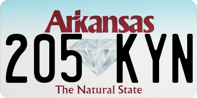 AR license plate 205KYN