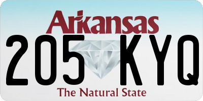 AR license plate 205KYQ