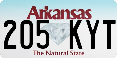 AR license plate 205KYT