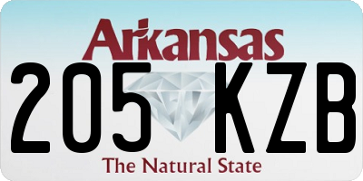 AR license plate 205KZB