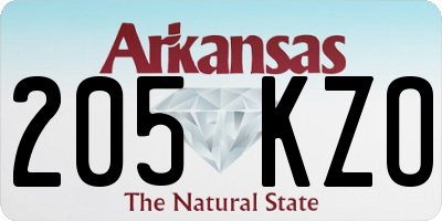 AR license plate 205KZO