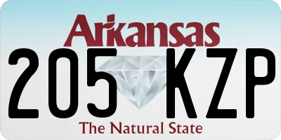 AR license plate 205KZP