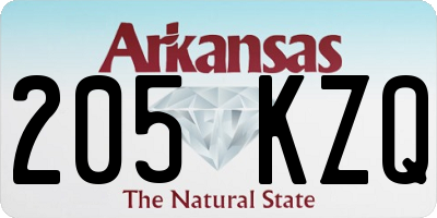 AR license plate 205KZQ
