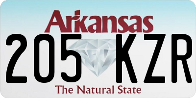 AR license plate 205KZR