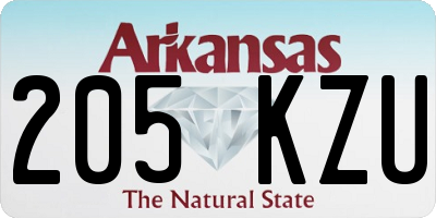 AR license plate 205KZU