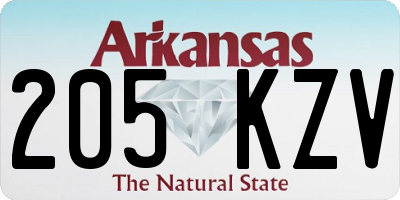 AR license plate 205KZV