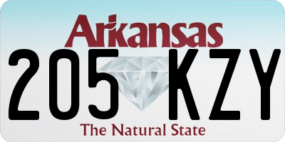 AR license plate 205KZY