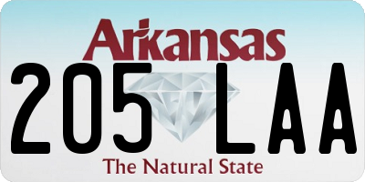 AR license plate 205LAA