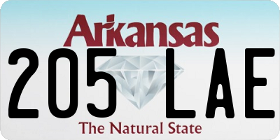 AR license plate 205LAE