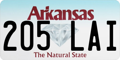 AR license plate 205LAI
