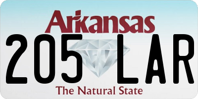AR license plate 205LAR