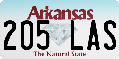 AR license plate 205LAS