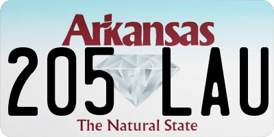AR license plate 205LAU