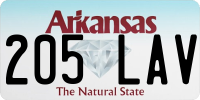 AR license plate 205LAV