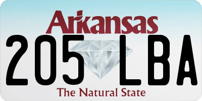 AR license plate 205LBA