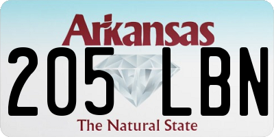 AR license plate 205LBN