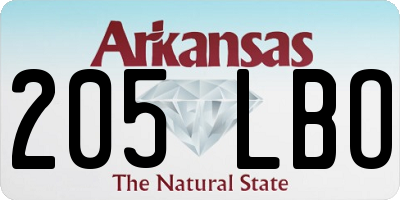 AR license plate 205LBO
