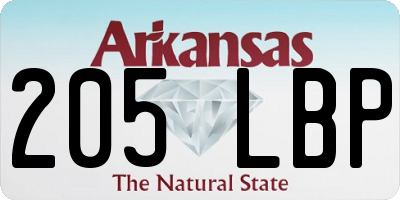 AR license plate 205LBP
