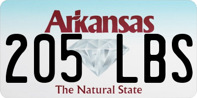 AR license plate 205LBS