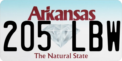 AR license plate 205LBW