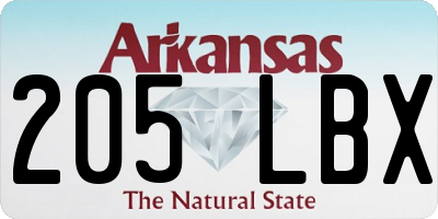 AR license plate 205LBX