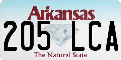AR license plate 205LCA