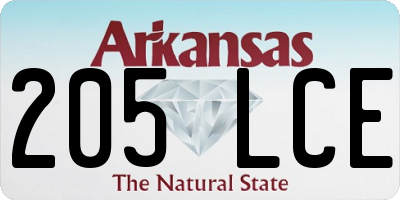 AR license plate 205LCE